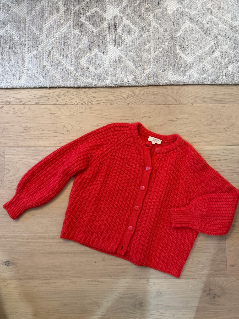 Sezane Red Emile Cardigan
